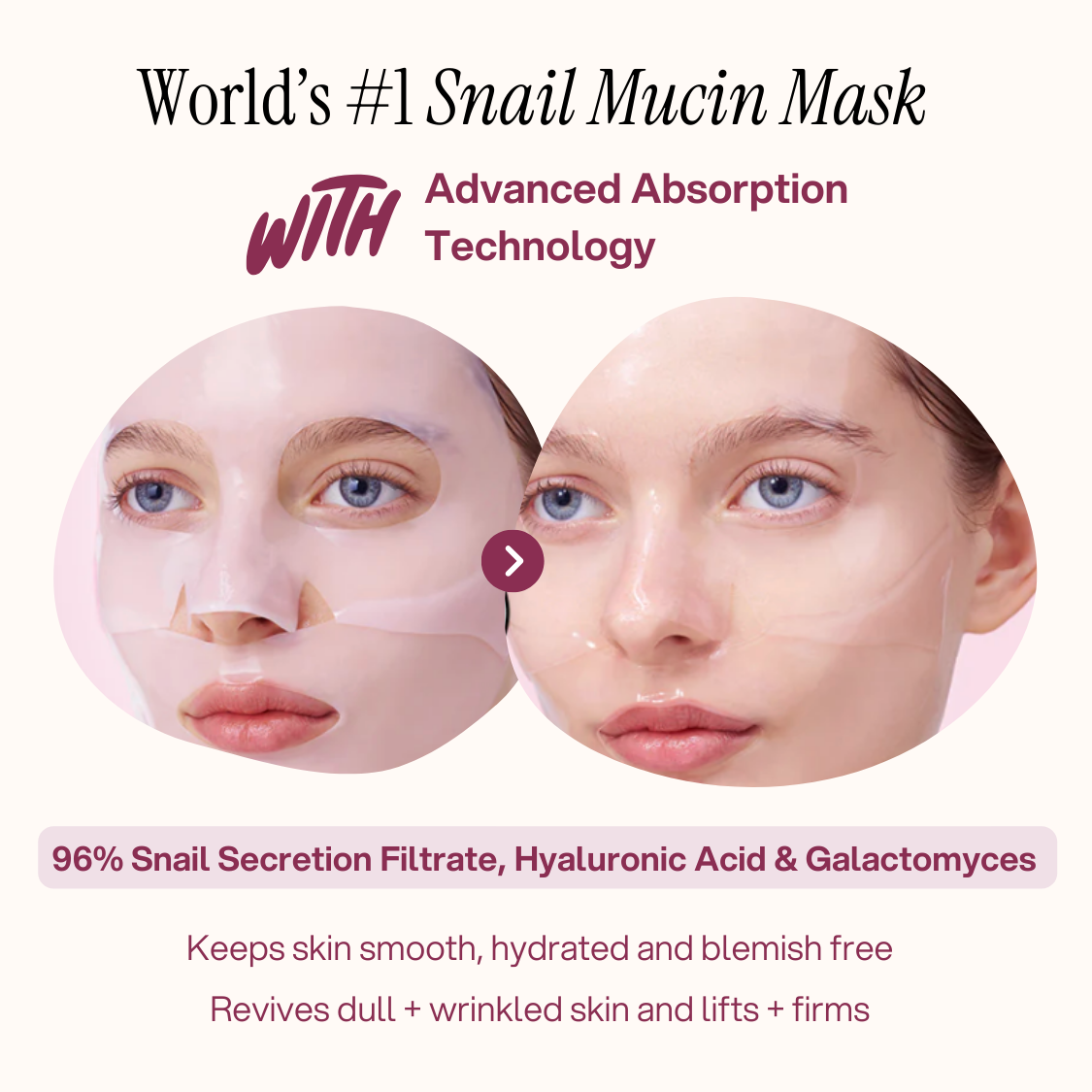 Dermly™ Advanced Snail 96 Mucin Face Mask